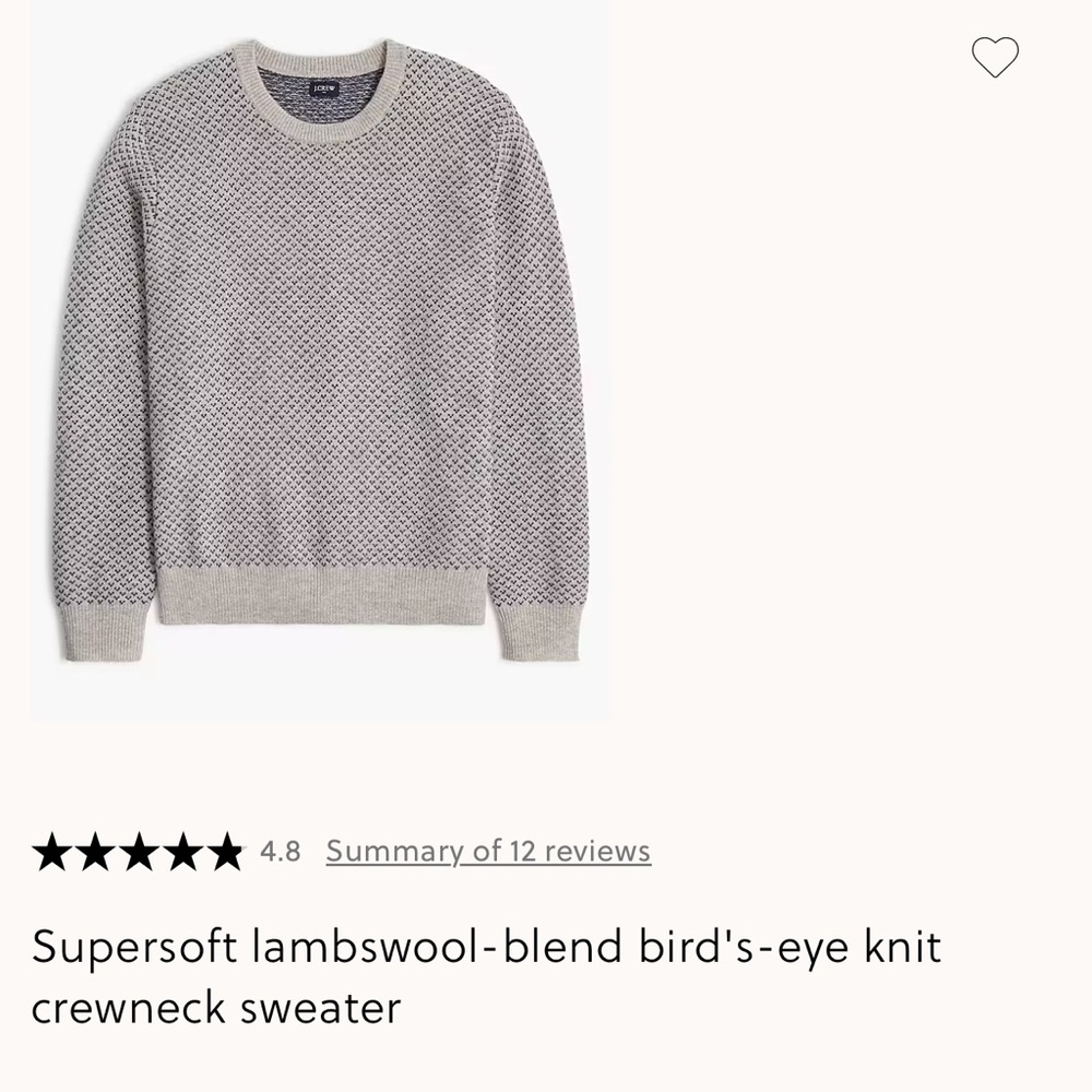 J. Crew Gray Crewneck Sweater with Ribbed Details